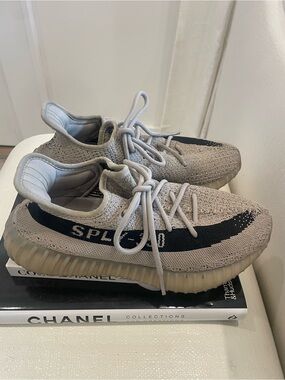 Yeezy Boost 350 Style Knit Sneakers with Black Stripe